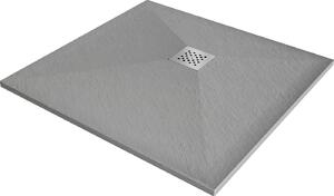 MEXEN - Stone vanička kompozitní čtvercová, 70 x 70 cm, šedý beton - 44617070