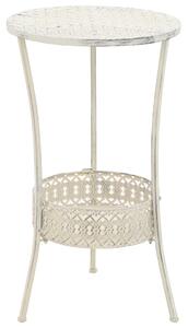 Bistro stolek ve vintage stylu kulatý kovový 40 x 70 cm bílý 245938