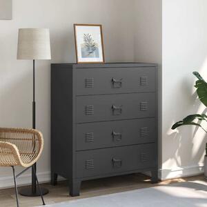 Skříň se zásuvkami kovová industriální styl 78x40x93 cm černá 245963