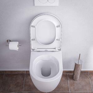 Závěsné WC NT2039 s pomalu padajícím prkénkem Soft-close, rimless - bílá leskláVysoce kvalitní Duroplast