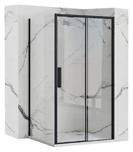 Rea Rapid Slide - sprchový kout s posuvnými dveřmi 100(dveře) x 80(stěna), čiré sklo, černý profil, KPL-09853