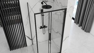 Rea Rapid Slide - sprchový kout s posuvnými dveřmi 140(dveře) x 100(stěna), čiré sklo, černý profil, KPL-09867