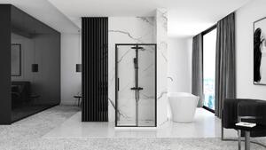 Rea Rapid Slide - sprchový kout s posuvnými dveřmi 150(dveře) x 100(stěna), čiré sklo, černý profil, KPL-09870