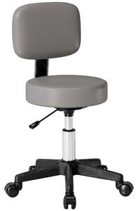 HOMCOM Adjustable Rolling Massage Stool with Ergonomic Backrest, Gray | Aosom