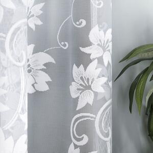 Bílá žakárová záclona ARLETA 310x160 cm