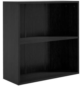 HOMCOM 2-Tier Storage Bookcase with Adjustable Shelf, Compact Organizer for Office, Living Room & Bedroom — 23.6 x 9.4 x 24.8 in (60 x 24 x 63 cm), Bl