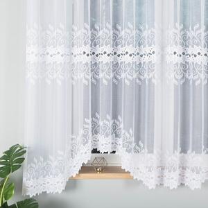 Bílá žakárová záclona BASTIA 450x180 cm