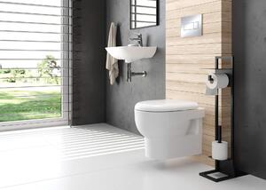 Deante Avis, závěsná wc mísa Rimless + toaletní sedátko z duroplastu, bílá, CDAD6ZPW