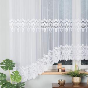 Bílá žakárová záclona DARIA 450x175 cm