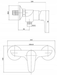 Cersanit Libra - sprchová baterie, chrom, S951-407