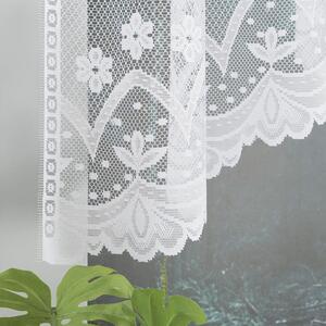 Bílá žakárová záclona FLORENTYNA 330x120 cm