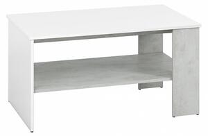 LAMIA 10 konferenční stolek, beton stříbrný/bílá lesk