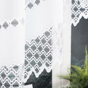 Bílá žakárová záclona FILOMENA 350x140 cm
