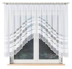 Bílá žakárová záclona FILOMENA 350x140 cm