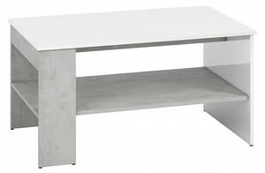 LAMIA 10 konferenční stolek, beton stříbrný/bílá lesk