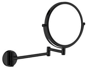 Deante Round příslušenství, kosmetické koupelnové zrcátko na rameni (2x), zvětšení (3x), černá matná, ADR_N811