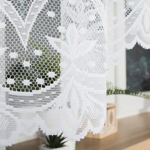 Bílá žakárová záclona FLORENTYNA 330x140 cm