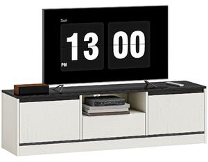 HOMCOM TV stolek 140 cm pro TV do 152 cm – moderní dvoubarevná komoda se 2 skříňkami | Aosom