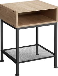 Tectake Noční stolek Harlow 40,5x40,5x59 cm - Industrial světlé dřevo, dub Sonoma