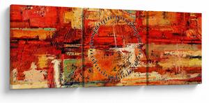 Obraz nástěnné malby (s hodinami) (90x30 cm)