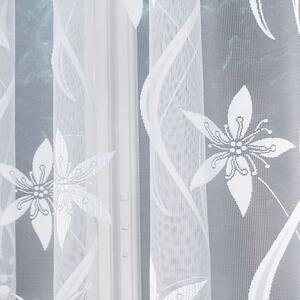 Bílá žakárová záclona JOLA 330x160 cm