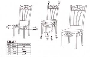 Sada jídelního stolu se 4 čalouněnými židlemi, béžová BC FUR-102-Beige