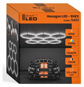 LED HEXAGON osvětlení do garáže 313 × 298 cm, IP54