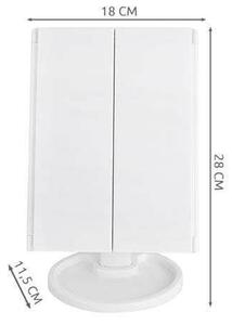 ISO Kosmetické zrcátko 22 LED, USB bílá