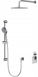 Cersanit City, podomítková sprchová sada s dešťovou a 3-funkční ruční sprchou B255, chromová, S952-014