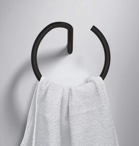Deante Silia příslušenství, nástěnný kulatý držák na ručníky, černá matná, ADI_N611