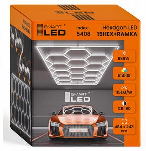 LED HEXAGON osvětlení do garáže 484 × 243 cm, IP54