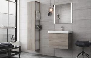 Cersanit City, koupelnová vysoká skříňka 180xm, šedý dub, S584-001