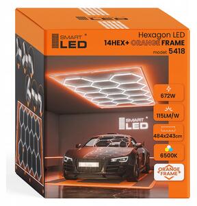 LED HEXAGON osvětlení do garáže 672 W, 484 × 243 cm, studená bílá, IP54