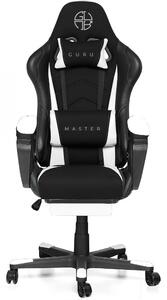 Guru Master Pohodlná hráčská židle, ergonomická otočná židle s podnožkou GM2-W-L