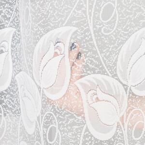 Bílá žakárová záclona NORA 350x180 cm