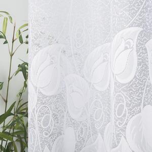Bílá žakárová záclona NORA 300x160 cm