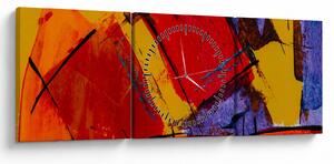 Obraz abstrakce (s hodinami) (90x30 cm)