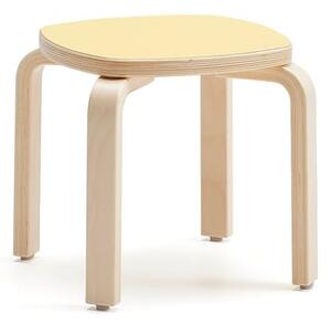 AJ Produkty Stolička VIDE, výška 310 mm, bříza/žlutá