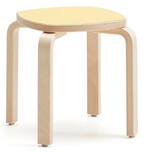 AJ Produkty Stolička VIDE, výška 350 mm, bříza/žlutá