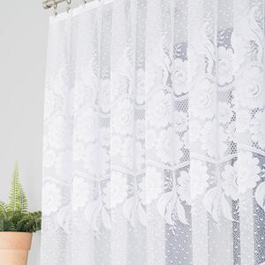 Bílá žakárová záclona OKSANA 400x160 cm