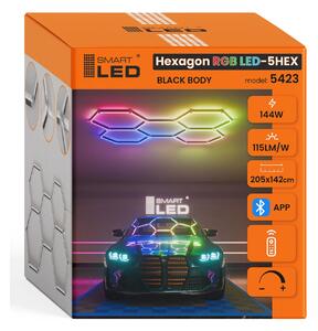 LED HEXAGON osvětlení do garáže 144 W, 205 × 142 cm, studená bílá, IP54