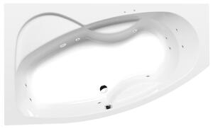 Polysan MAMBA L hydromasážní vana, 160x95x44cm, Active Hydro, chrom 27111.1010