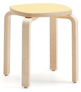 AJ Produkty Stolička VIDE, výška 380 mm, bříza/žlutá