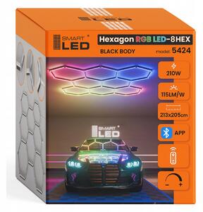 LED HEXAGON osvětlení do garáže 210 W, studená bílá, IP54, 213 × 205 cm