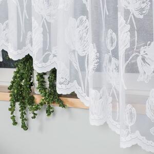 Bílá žakárová záclona SONIA 350x180 cm