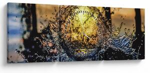 Obraz vody (s hodinami) (90x30 cm)