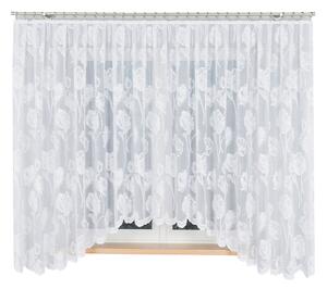 Bílá žakárová záclona SONIA 450x180 cm