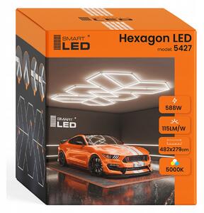 LED HEXAGON osvětlení do garáže 588 W, 482 × 279 cm, neutrální bílá, IP54