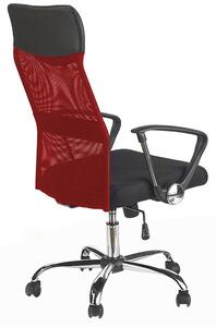 Ergonomická kancelářská židle s vysokou opěrkou - červená