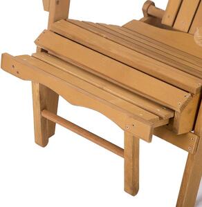 Zahradní dřevěná židle s podnožkou - naturální